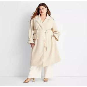 Future Collective Women's Cream Coat. Size 3X